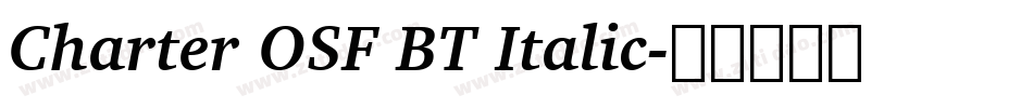 Charter OSF BT Italic字体转换